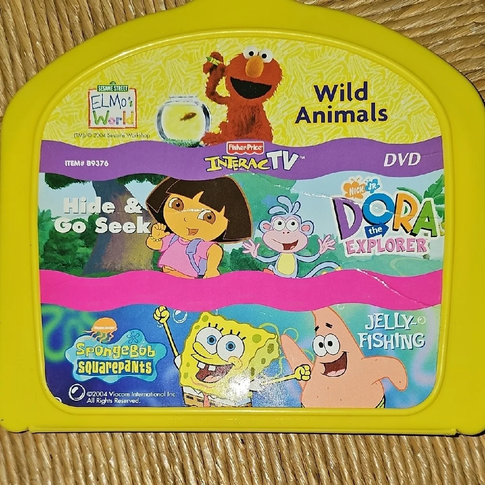 Fisher-Price InteracTV DVD with Dora, SpongeBob and Elmo And Yellow Case